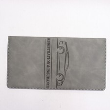 Women Car Registration and Insurance Holder Id Cards Faux Leather Gray