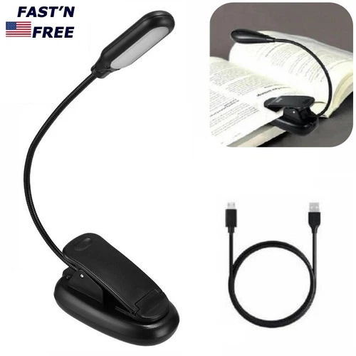 Mini Rechargeable Small LED Reading Book Light W/ Flexible Clip Desk Table Lamp - Bild 12 von 12
