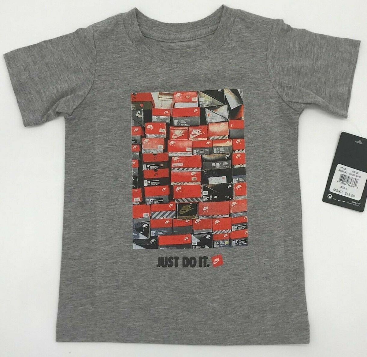 Nike Boys Shoebox Dark Grey Heather T Shirt Size NWT