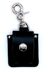 Zippo Lighter Holder Black Genuine Leather with Snap & Scissor Clip Made in USA