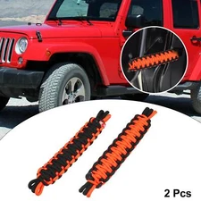 2 Pcs Nylon Door Limiting Check Strap for Wrangler TJ JL 87-21 Black &Orange