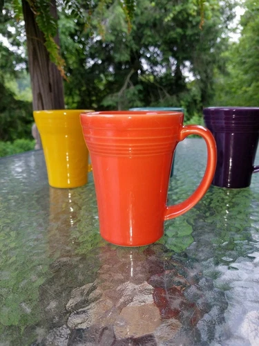 LATTE bistro MUG CUP poppy orange FIESTA WARE 18 OZ new