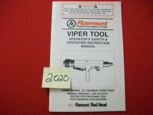 RAMSET / RED HEAD FASTENING VIPER TOOL SAFETY & OPERATING INSTRUCTION MANUAL - Picture 1 of 4