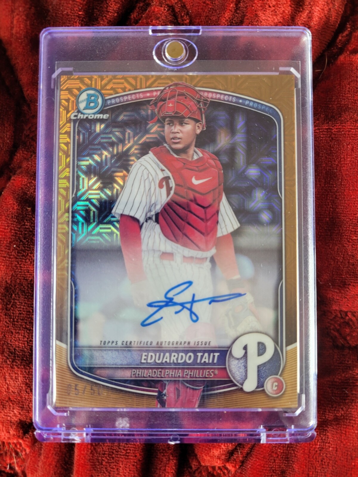 2025 Bowman Eduardo Tait Gold Mojo Refractor Auto #5/50