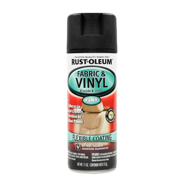 RustOleum+Flat+Black+248919+Automotive+Fabric+26+Vinyl+Spray+Paint+11ounce for sale online eBay