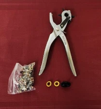Rotating Head Multi Hole Leather Punch Pliers w/ rivets etc