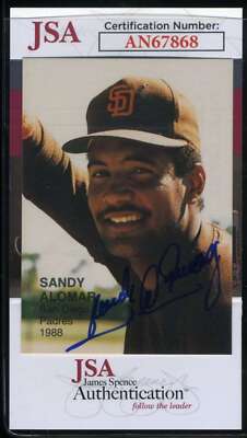 Sandy Alomar Jr JSA Coa Signed 1988 San Diego Padres Card Autograph