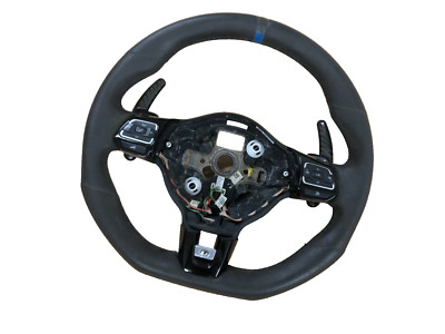 VW SCIROCCO GOLF R MK6 DSG STEERING WHEEL LEATHER GENUINE CARBON SHIFTER
