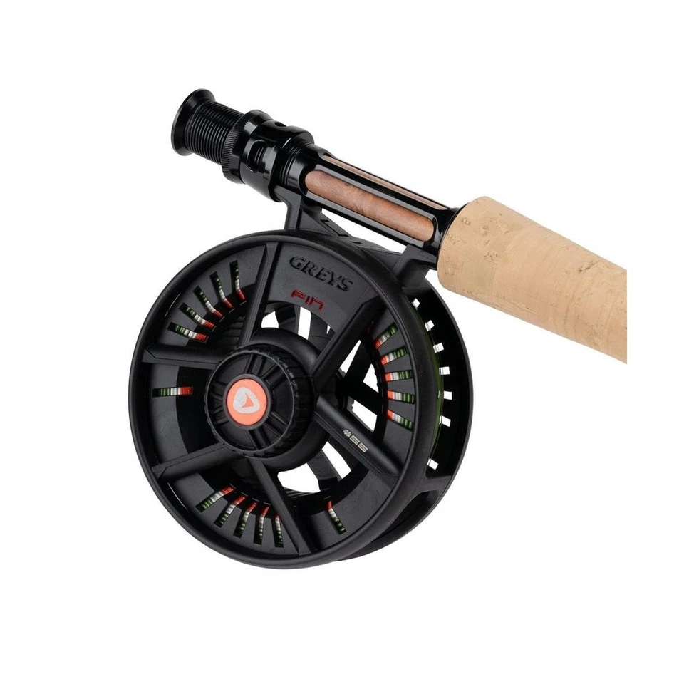 Combo de carrete de mosca de aleta gris y caña de pescar tamaño 9' - 5/6 carrete - 5wt - 4 piezas Foto 3 de 4