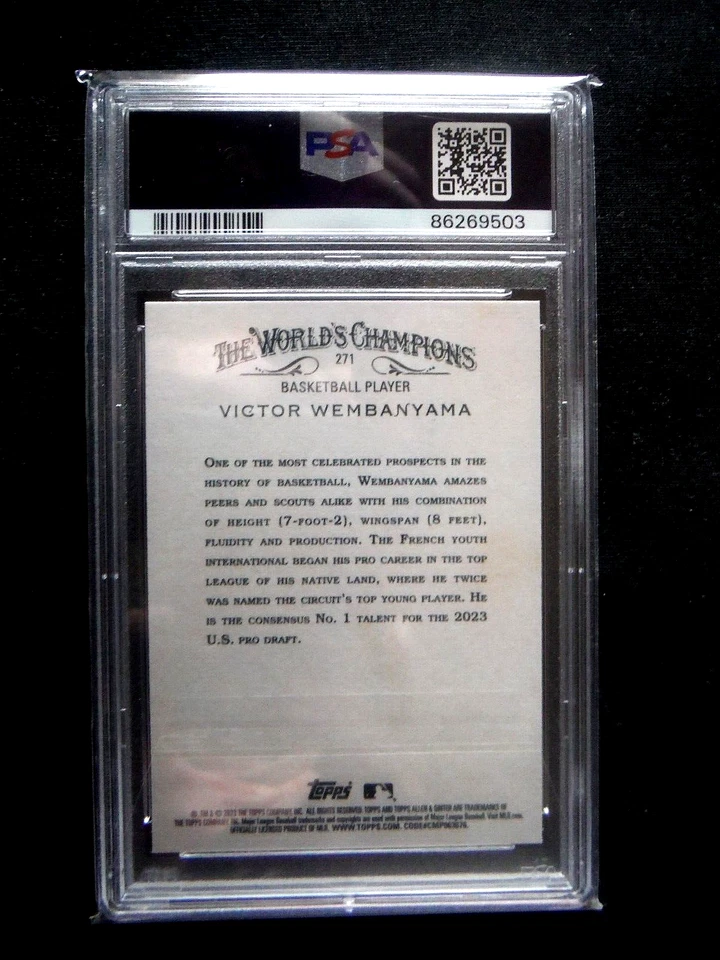 2023 Allen & Ginter PSA 10 Rookie * VICTOR WEMBANYAMA * RC San Antonio 23 Topps - Image 2 of 3