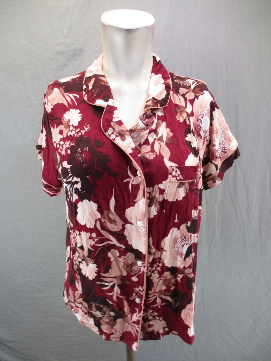 STARS ABOVE Size M Womens Multicolor Floral Button Up Collared