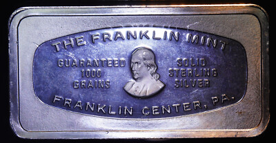 1973 Western Bank Coos Bay Oregon Franklin Mint 2oz Silver art bar