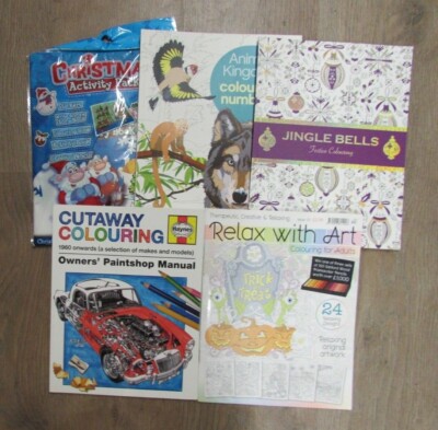 5 MIXED AGES COLOURING BOOKS ** PAPERBACK