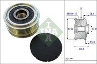 Ina 535 0187 10 Freilaufkupplung FüR Lichtmaschine FüR Hyundai, Kia