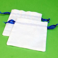 25 PCS  Blue Drawstring Cotton Pouch Gift Bags Small Bag Jewelry Pouches 4 x 4"