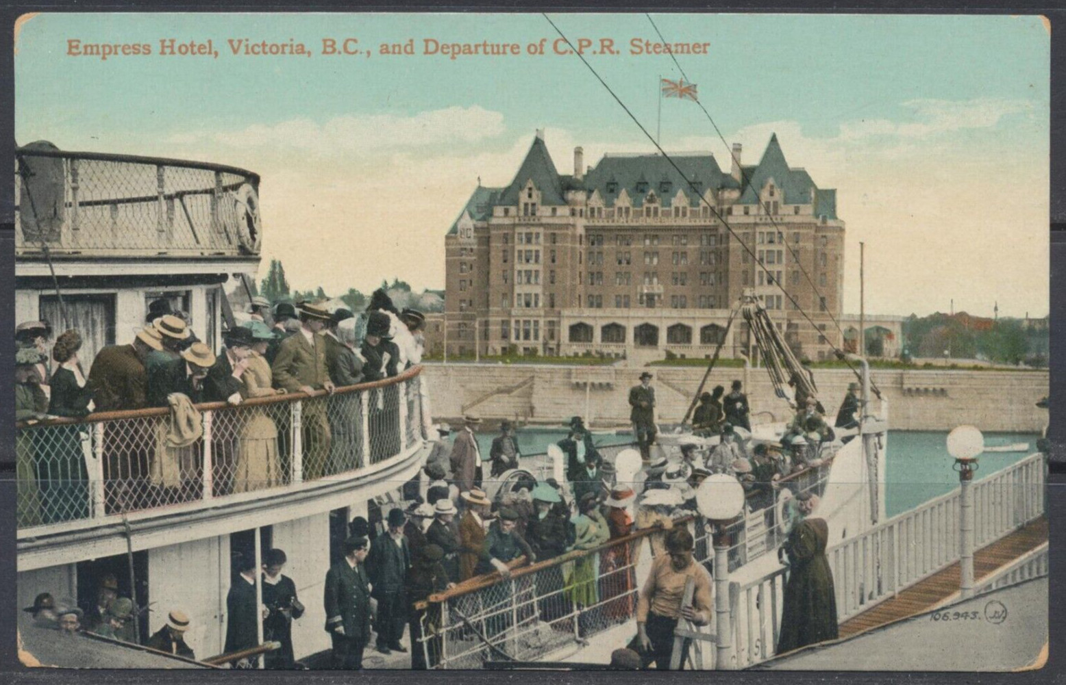 1910S Canada ~ Victoria, B.c. ~ Empress Hotel ~ Departure Of C.p.r. Steamer