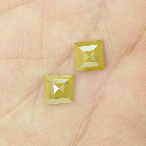 Par de cometa de diamantes sueltos naturales de 1,56 quilates color amarillo I3 claridad 2 piezas KDL8102 - Imagen 4 de 10
