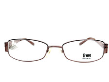 Tempo WM 0003 BR Brown Rectangular Full Rim Eyeglasses Frames 52[]18 135 mm