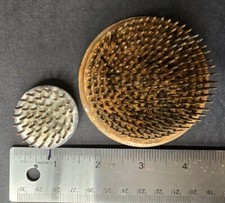 Lot of 2 Vintage Metal Spiked Flower Frogs Unmarked Floral Florist