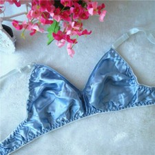 Womens Soft Comfort Full Cup Unpadded Silk Bra 34A 36A 38A 40A 42A Underwear