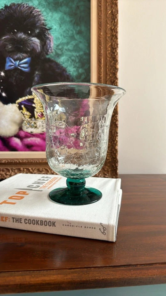 Jarrón con pedestal Blenko 58 Crackle Foto 2 de 4