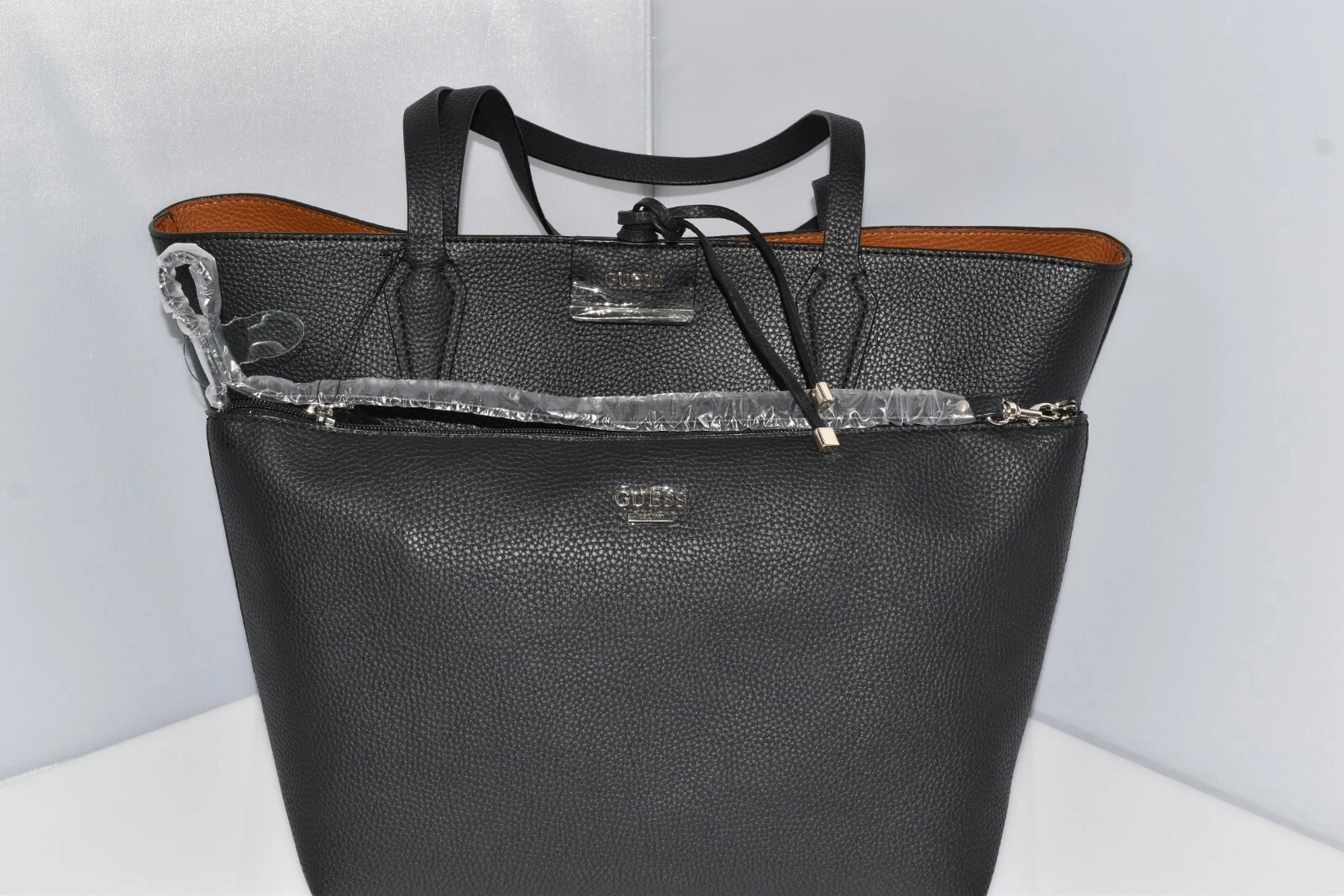 Nuova borsa GUESS Bobbi nera multi tracolla $98 VG642236 borsa a mano