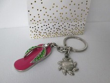 PINK FLIP FLOP RHINESTONE SUN KEYCHAIN W/GIFT BAG