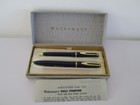 RARE VINTAGE WATERMAN'S FOUNTAIN & BALLPOINT PEN SET L2 BLUE BOXED 14K GOLD NIB