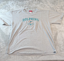 Vintage Miami Dolphins T Shirt NFL Logo Gray Mens Large Football Tee