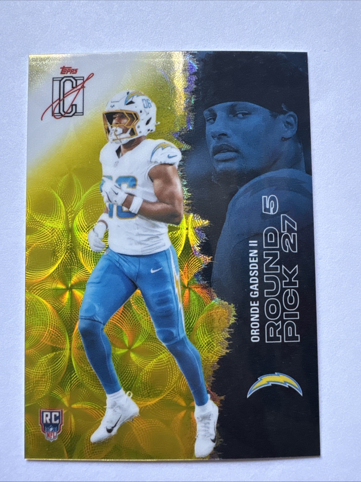 Oronde Gadsden II Topps Signature Class #227 Chrome Yellow Kaleidoscope Refractor