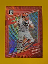 2021 Panini Donruss Optic JT Realmuto #161 Red Wave Prizm Philadelphia Phillies