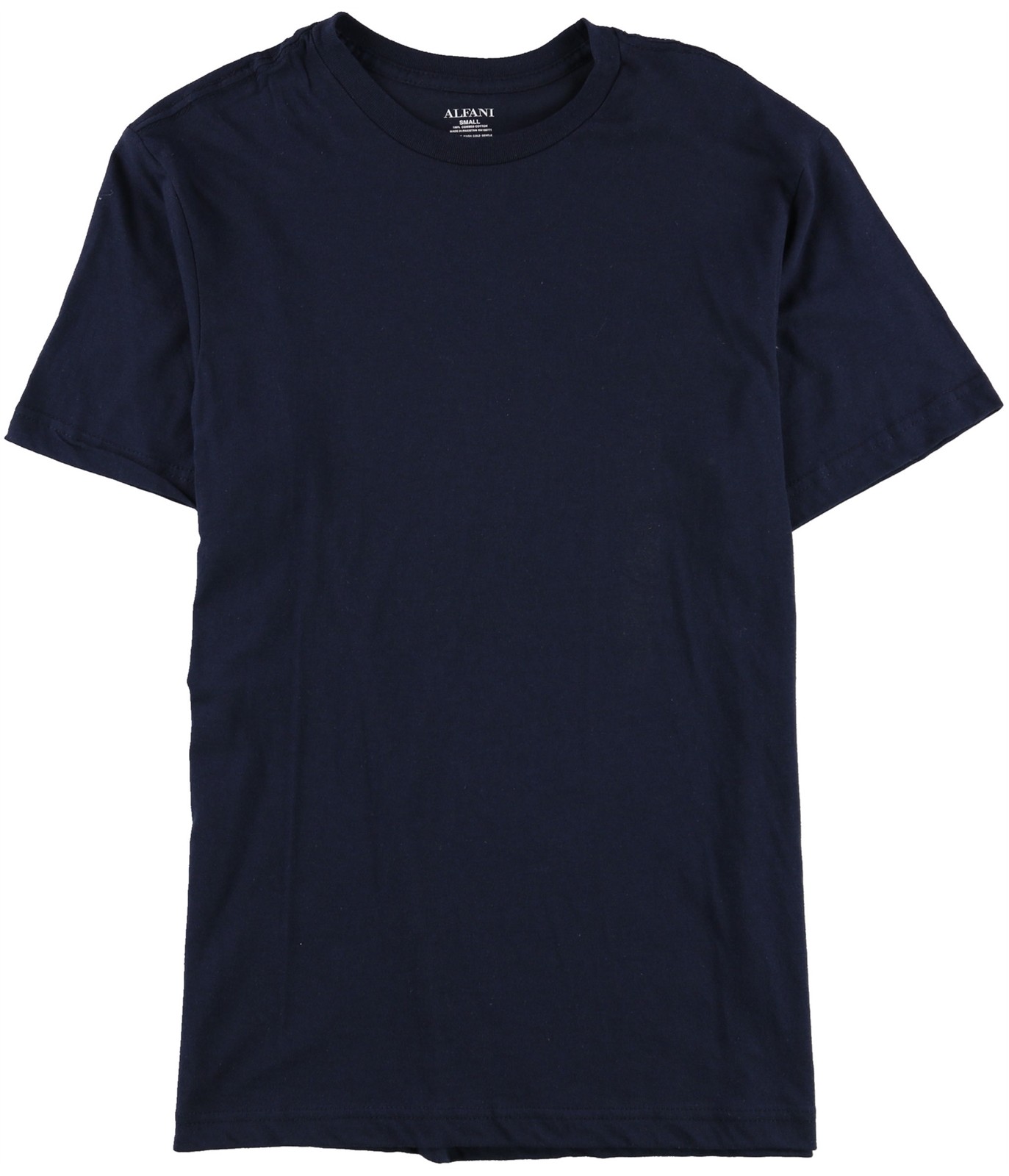 Мужская хлопковая базовая футболка Alfani с круглым вырезом синяя Маленький размер 3190₽