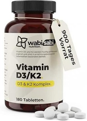 Vitamin D3 + K2 Depot 5000 I.E. - 180 vegane Tabletten