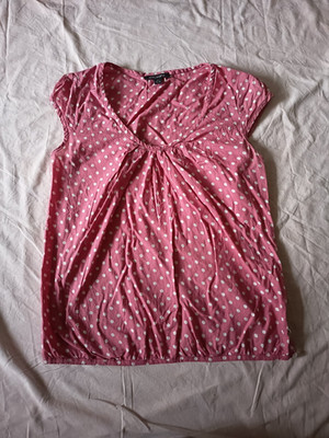Bluse Damen altrosa mit weißen Punkten sehr leicht ärmellos Emily and Fin Gr. 40