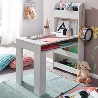 Kinderschreibtisch FineBuy Weiß 90X50X110 Cm SchüLerschreibtisch Tisch Mit Regal