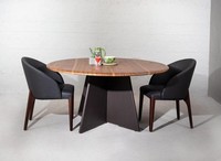 Modern Holz EsszimmermöBel: Runder Tisch Mit Vier Eleganten StüHlen