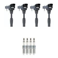 Denso 4 Ignition Coil 4 NGK Ruthenium Spark Plugs Kit For Blazer Malibu 2.5 L4