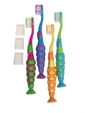 4 Pack BPA Extra Soft Childrens Toothbrush Set Easy Grip 3-8 Year Old 