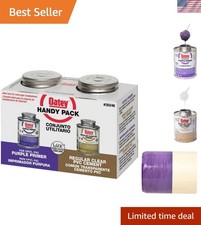 4 oz Clear PVC Cement with 4 oz NSF Purple Primer Handy Pack for Pipe Fittings