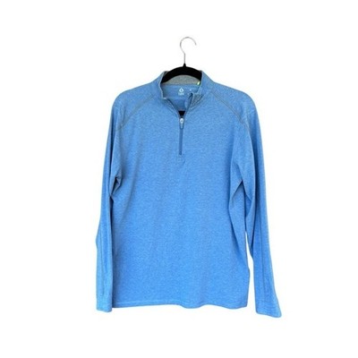 Tasc Performance Men's M Blue Heather Quarter Zip Athletic Pullover Sustainable