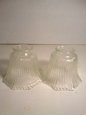 2 Clear Hobnail Ruffled Glass Replacement Glo...