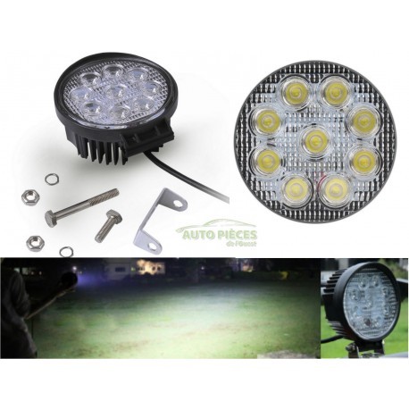 Lampe projecteur LED étanche jaune anti brouillard pour SUV Jeep et tracteurs