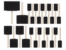 24 Pcs Foam Paint Brushes Set, 1'',2'',3'',4'', 24 Packs Mixed Sizes, Black