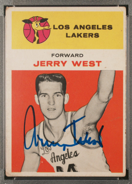 1961 Fleer Jerry West Signed Rookie Basketball Card 43 PSA/DNA Certified Auto 10 view 2