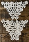 2 Vintage Ecru Triangular-Shaped Hand-Crocheted Doilies — photo 2