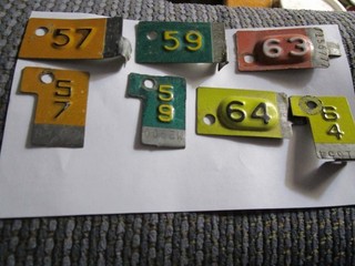 Minnesota License Plate Tags 1957 (2) 1959 (2) 1963 1964 (2)