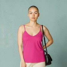 Size L Women's A New Day Pink V-Neck Camisole with adjustable spaghetti straps