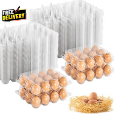 100 Pack Egg Cartons Cheap Bulk 12 Count Clear Plastic Egg Containers ..........