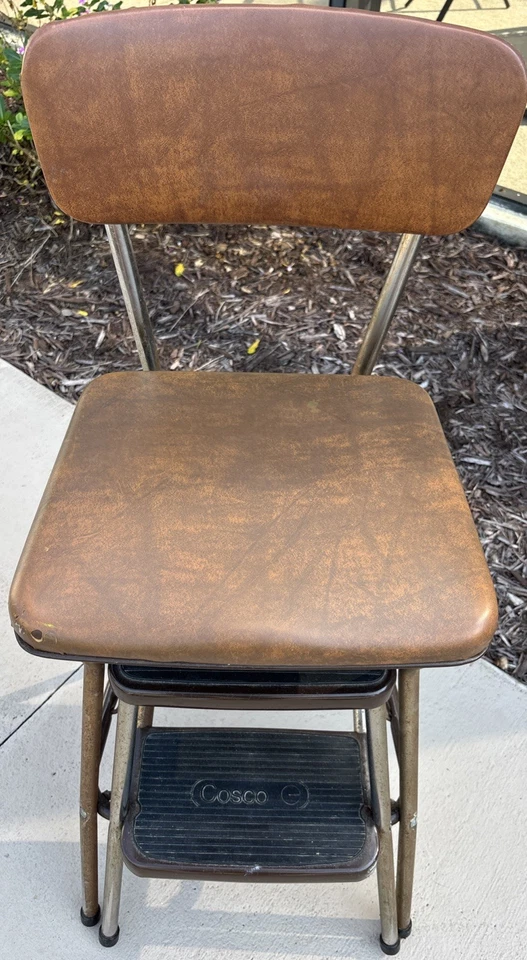 Silla taburete de metal de cocina Cosco vintage escalones plegables Foto 2 de 4