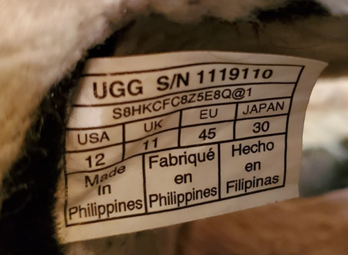 UGG Men's Fluff You Cali Collage Grey Wool Lined Slippers Size 12 - Picture 10 of 10